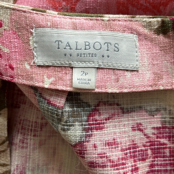 TALBOTS Petite floral Cotton skirt size 2P - Picture 5 of 8